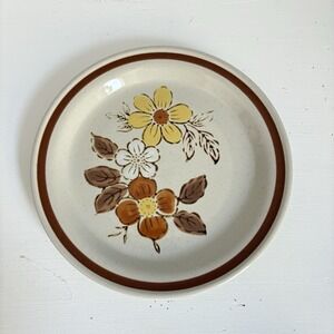 Vintage 7.5" Autumn Collection Stoneware WildWood Plate Floral Japan Oven Safe 1
